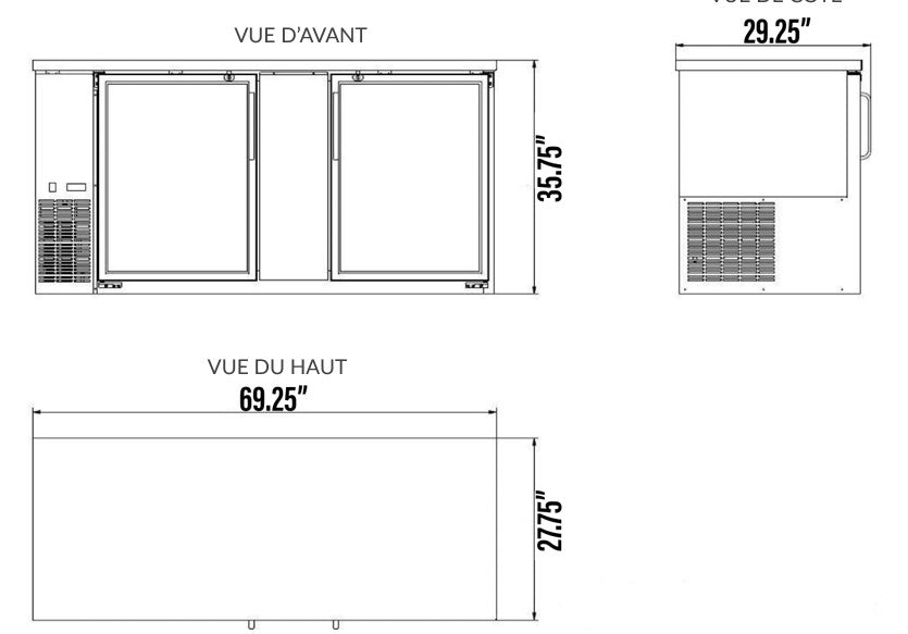 New Air - Back Bar NBB-69-SG / 23.5 P3 (2 glass doors)