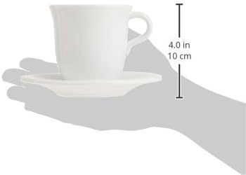 DeLonghi - Lot de 2 tasses à cappuccino et soucoupes en porcelaine blanche (270 ml)