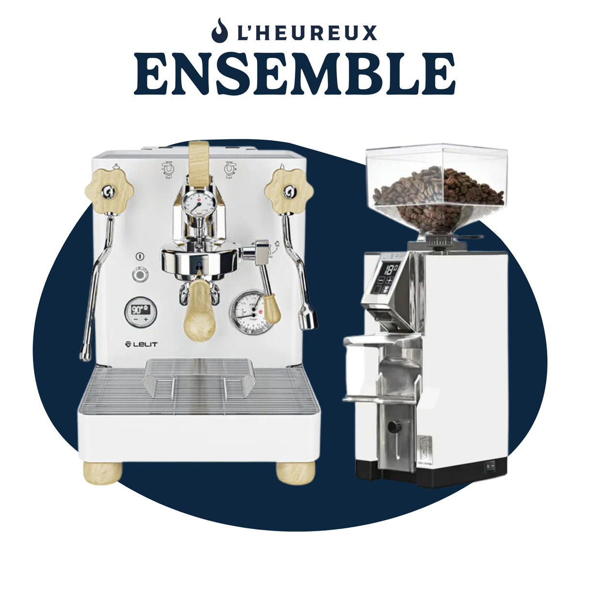 Ensemble Lelit Bianca Blanche & Eureka Mignon Libra 55 Blanc