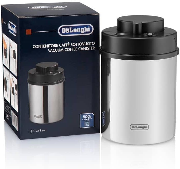 DeLonghi -Boîte à café sous vide en acier inoxydable (500 g)