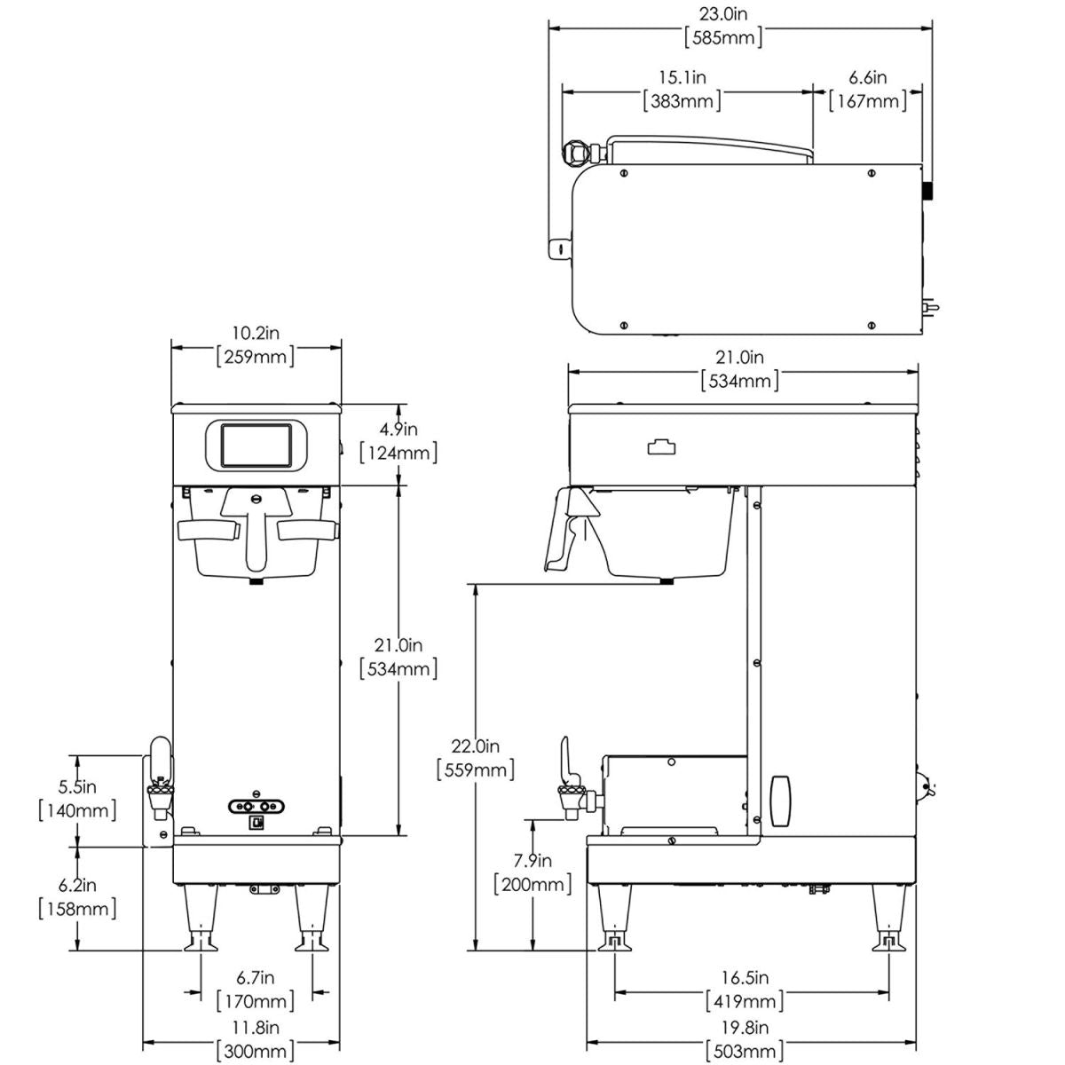 Bunn - ICB SH Platinum Edition™ en acier inoxydable 120/240V avec communication sans fil