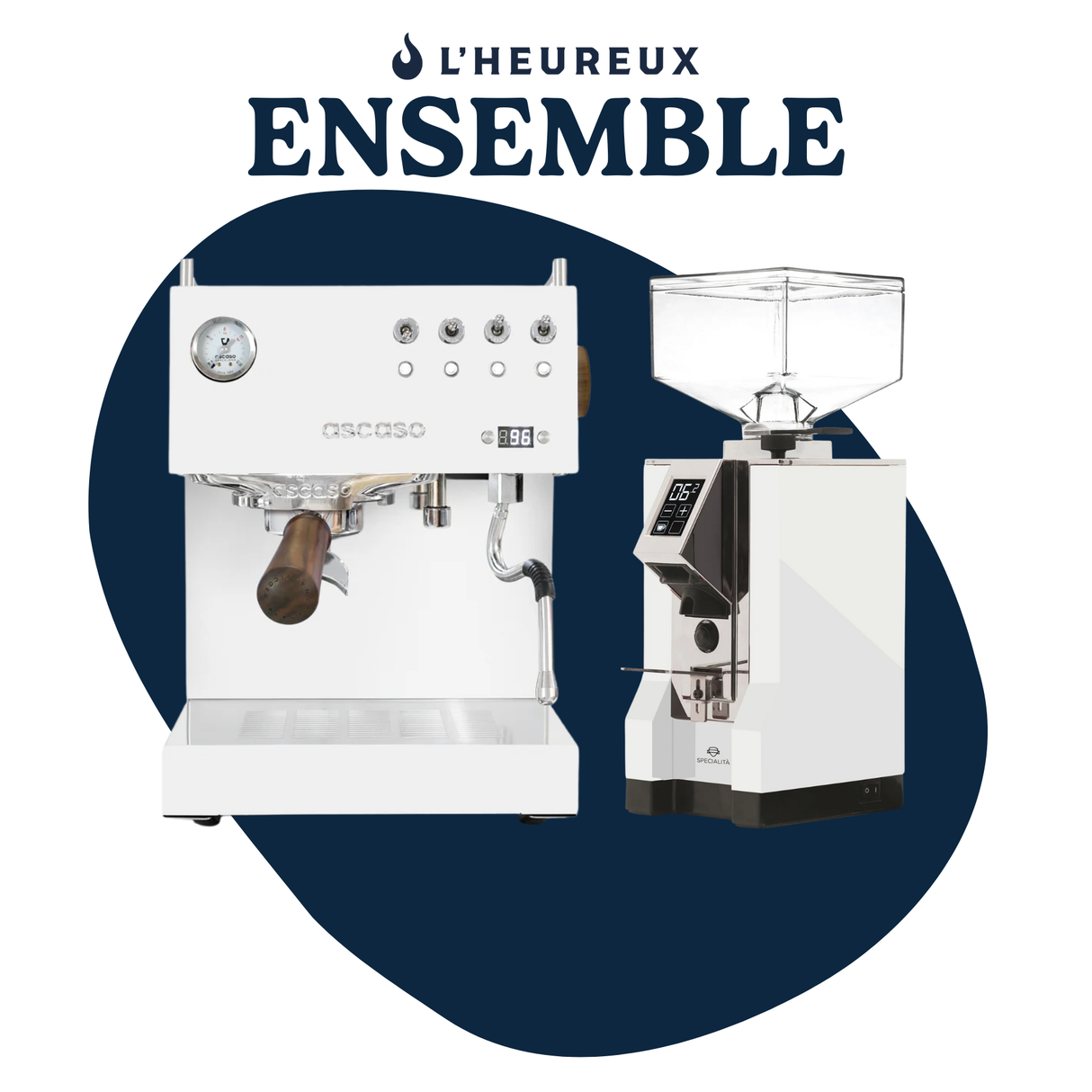 Ascaso Steel DUO PID White & Eureka Specialita 55 White Set