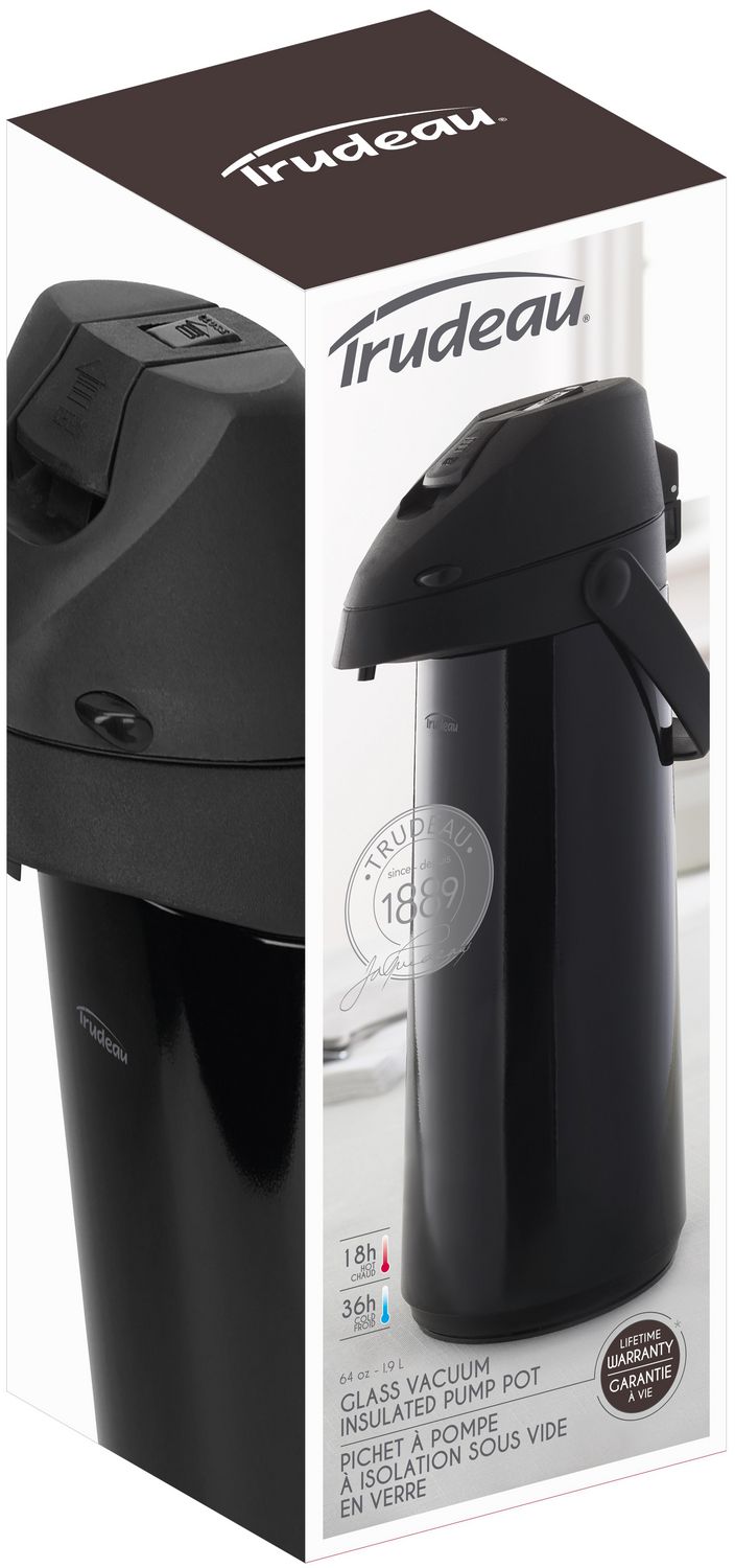 Trudeau - Pichet à pompe à isolation sous vide en verre