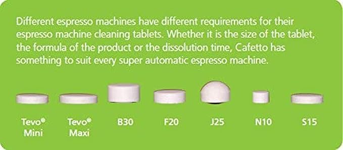 Cafetto - Tablettes de nettoyage pour machines à espresso super-automatiques J25 (2.5 gr)