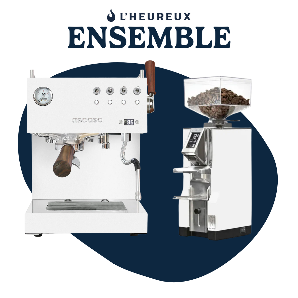Ensemble Ascaso Steel DUO Plus Blanc & Eureka Mignon Libra 55 Blanc