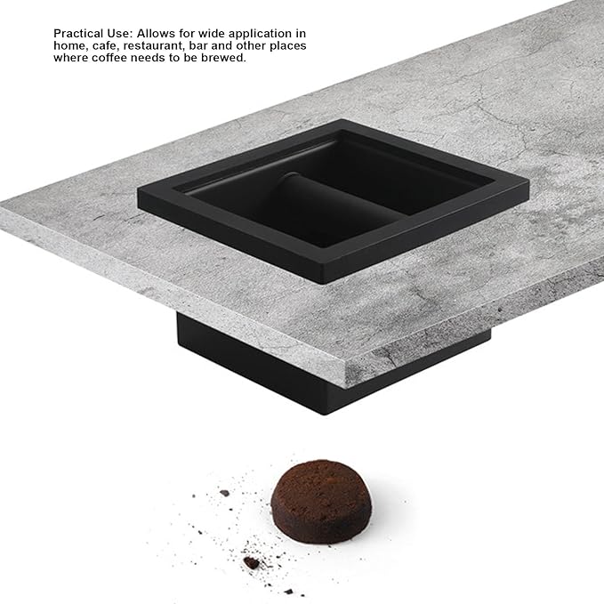 Padolli - Bac à marc avec chute pour comptoir en acier noir