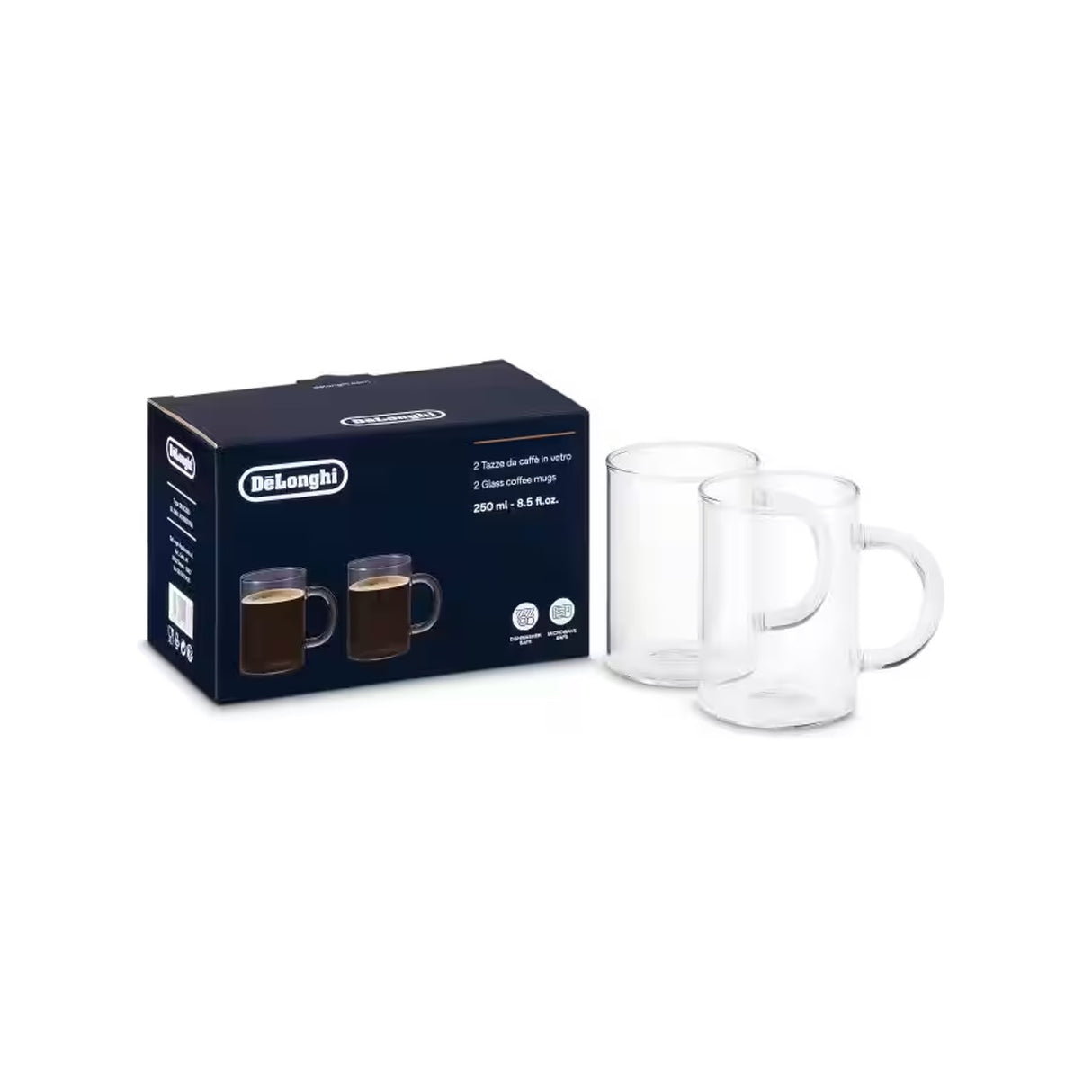 DeLonghi - Tasses à café en verre double parois (2x 250 mL)