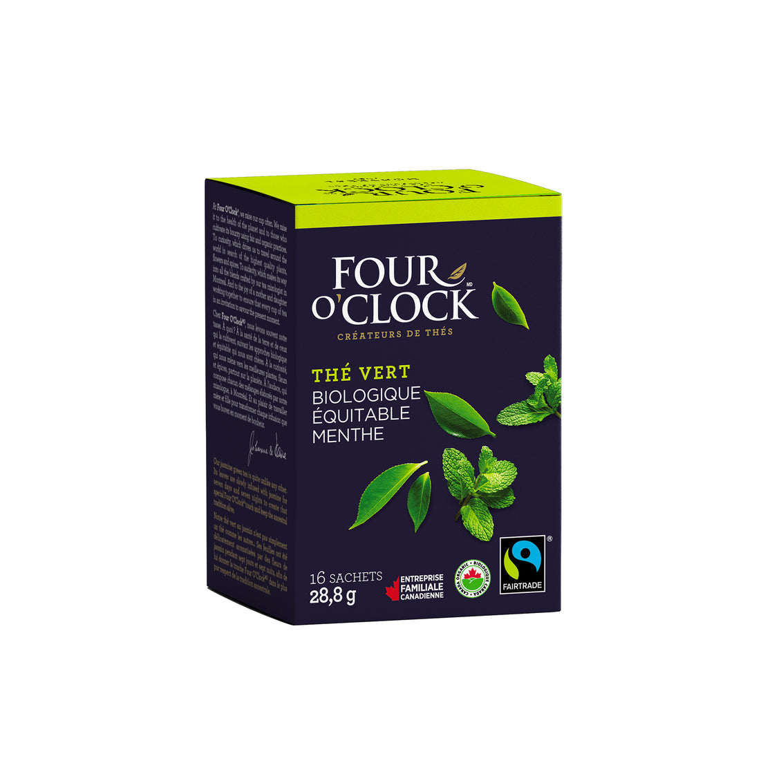 Four O'clock - Thé vert à la menthe biologique & équitable (16 sachets)