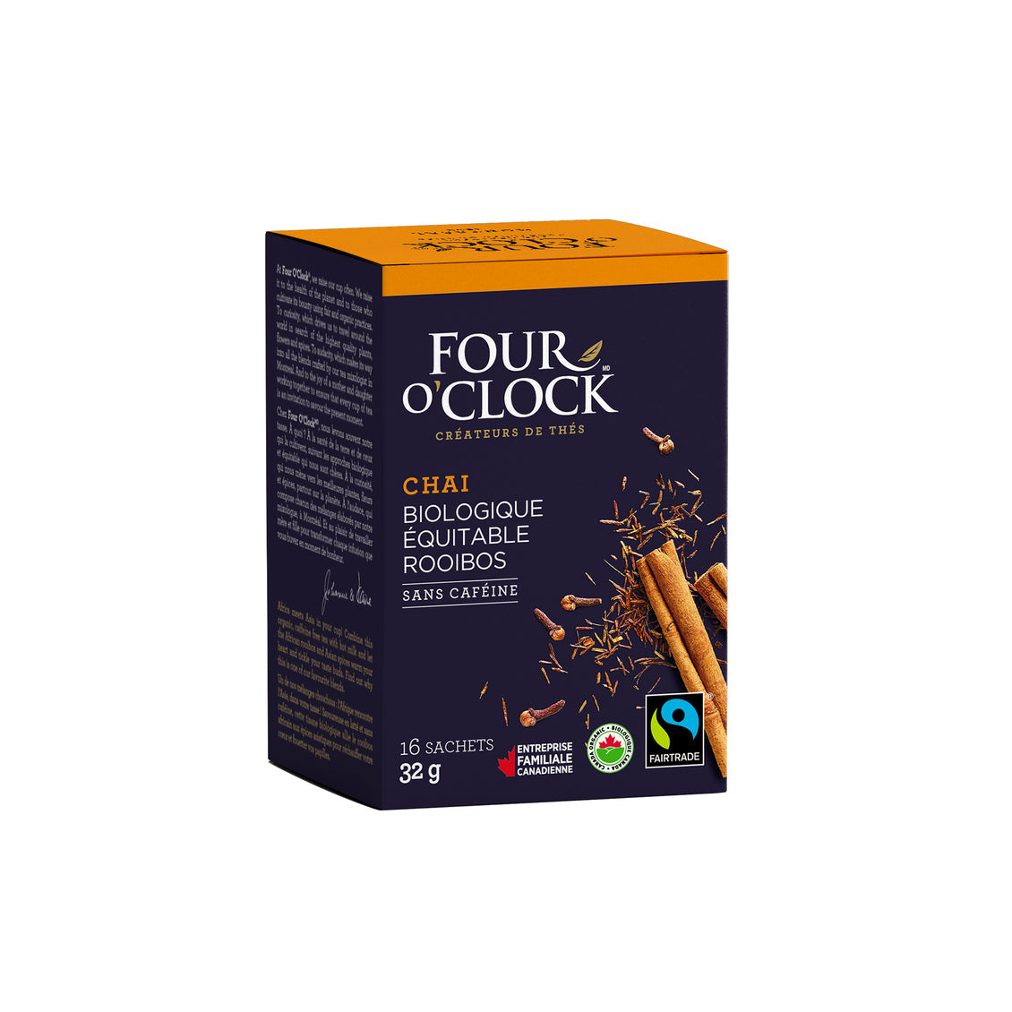 Four O'Clock - Tisane rooibos chai biologique & équitable (16 sachets)