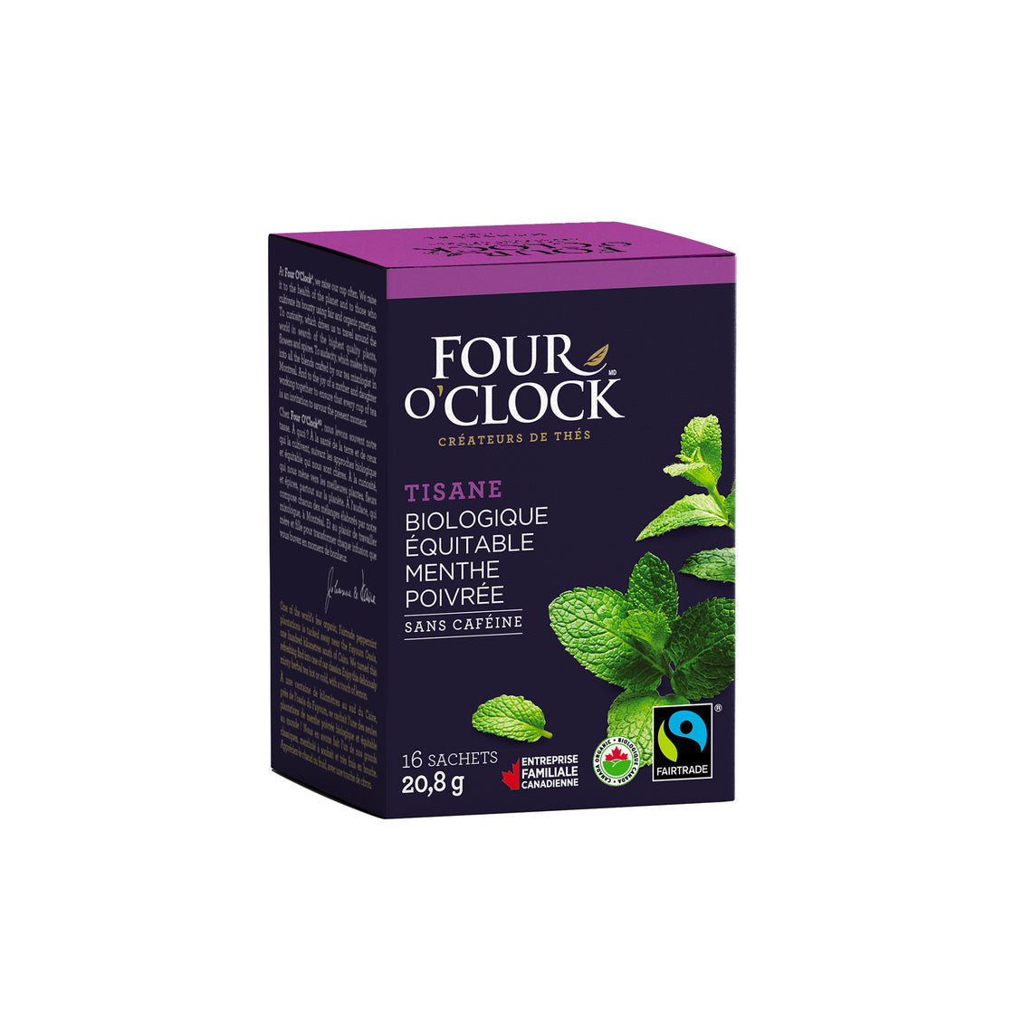 Four O'Clock - Tisane menthe poivrée biologique & équitable (16 sachets)