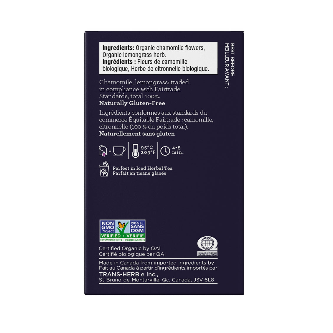 Four O'Clock - Tisane camomille citronnelle biologique & équitable (16 sachets)