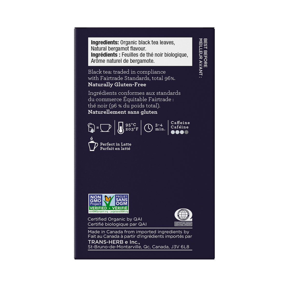 Four O'Clock - Thé noir Earl Grey biologique & équitable (16 sachets)