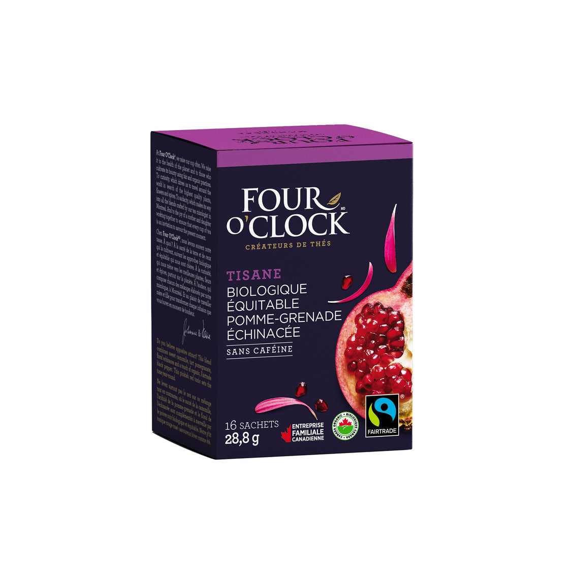 Four O'Clock - Tisane pomme-grenade échinacée biologique & équitable (16 sachets)