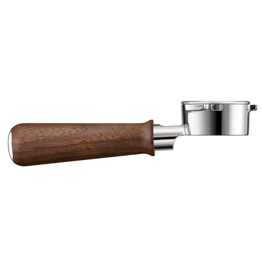 Breville Porte-filtre sans fond Naked : 54 mm, acier inoxydable, poignée en noyer