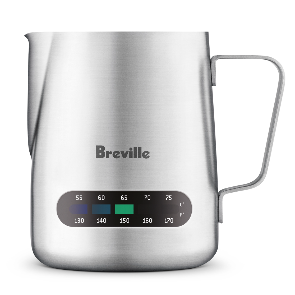 Breville Pichet à lait Temp Control : bande thermomètre intégrée, 473 ml, acier inoxydable