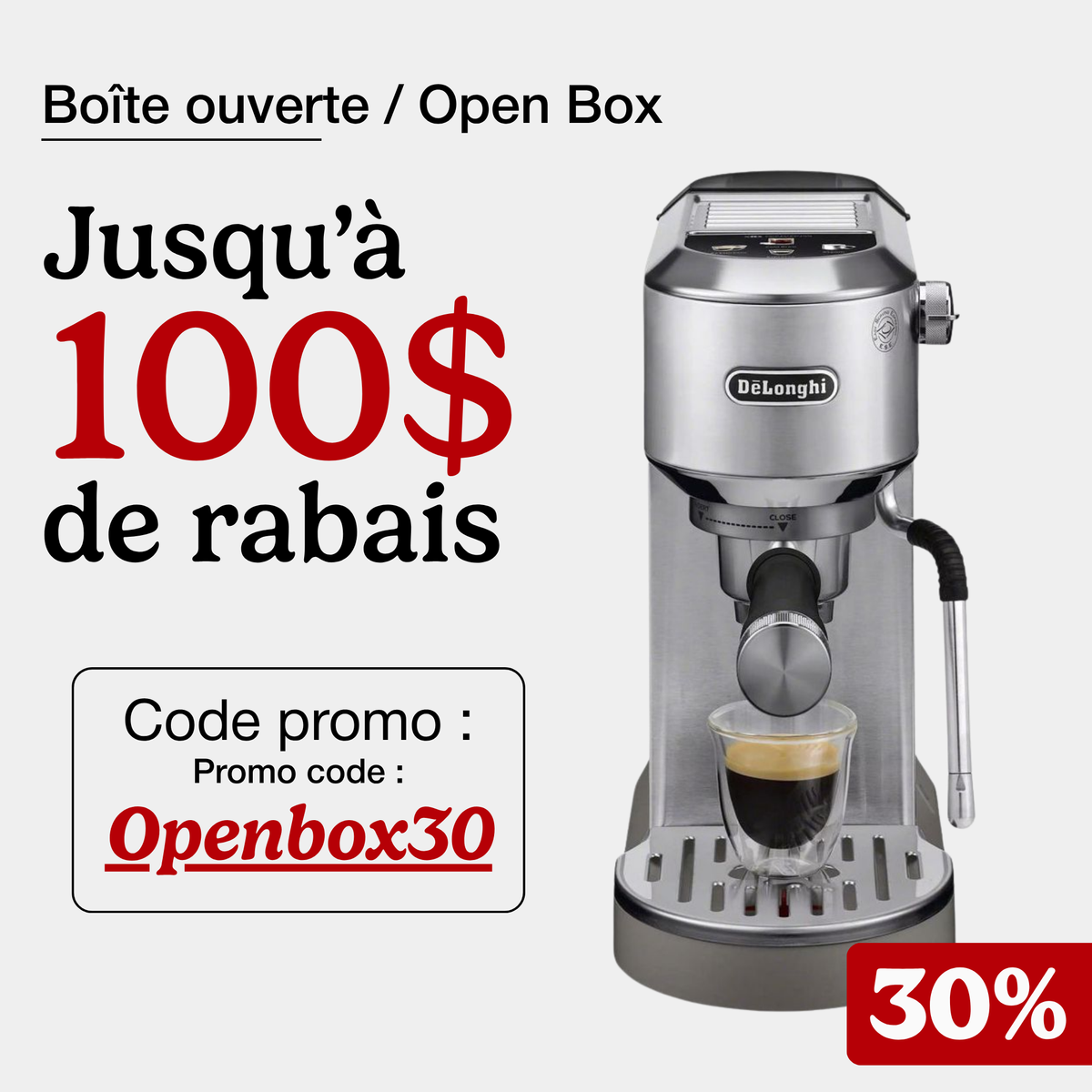 De'Longhi Dedica Duo EC890 : machine à espresso manuelle compacte, buse vapeur My LatteArt, Cold Brew intégré (boîte ouverte)