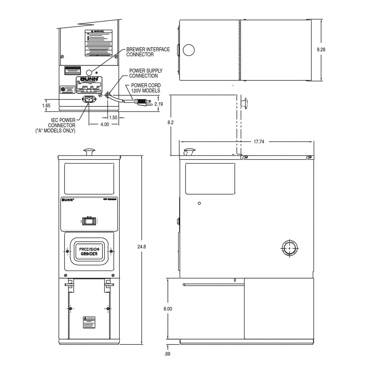 Bunn Moulin G9T-HD 120v 15A 70lb