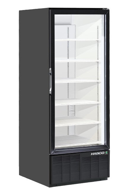 Habco - ESM28HCTD Black Single High Glass Door Refrigerator
