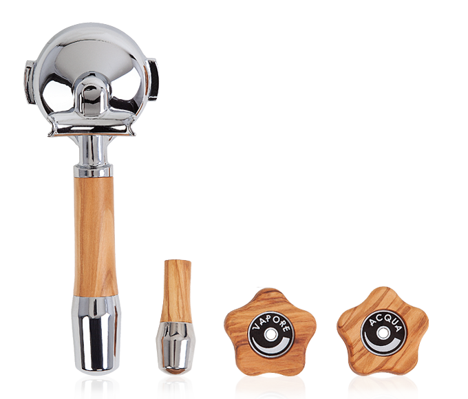 ECM - Olive wood rotary handle and valve set