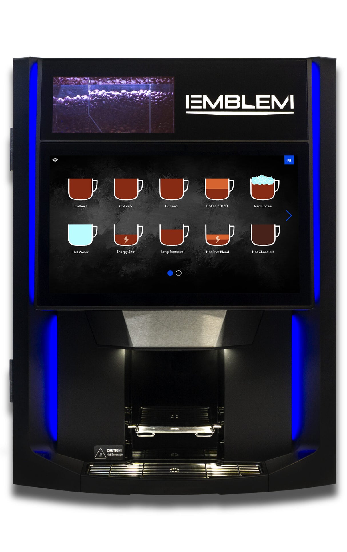Cafection Emblem — Commercial automatic coffee machine, 18.5 in. HD screen