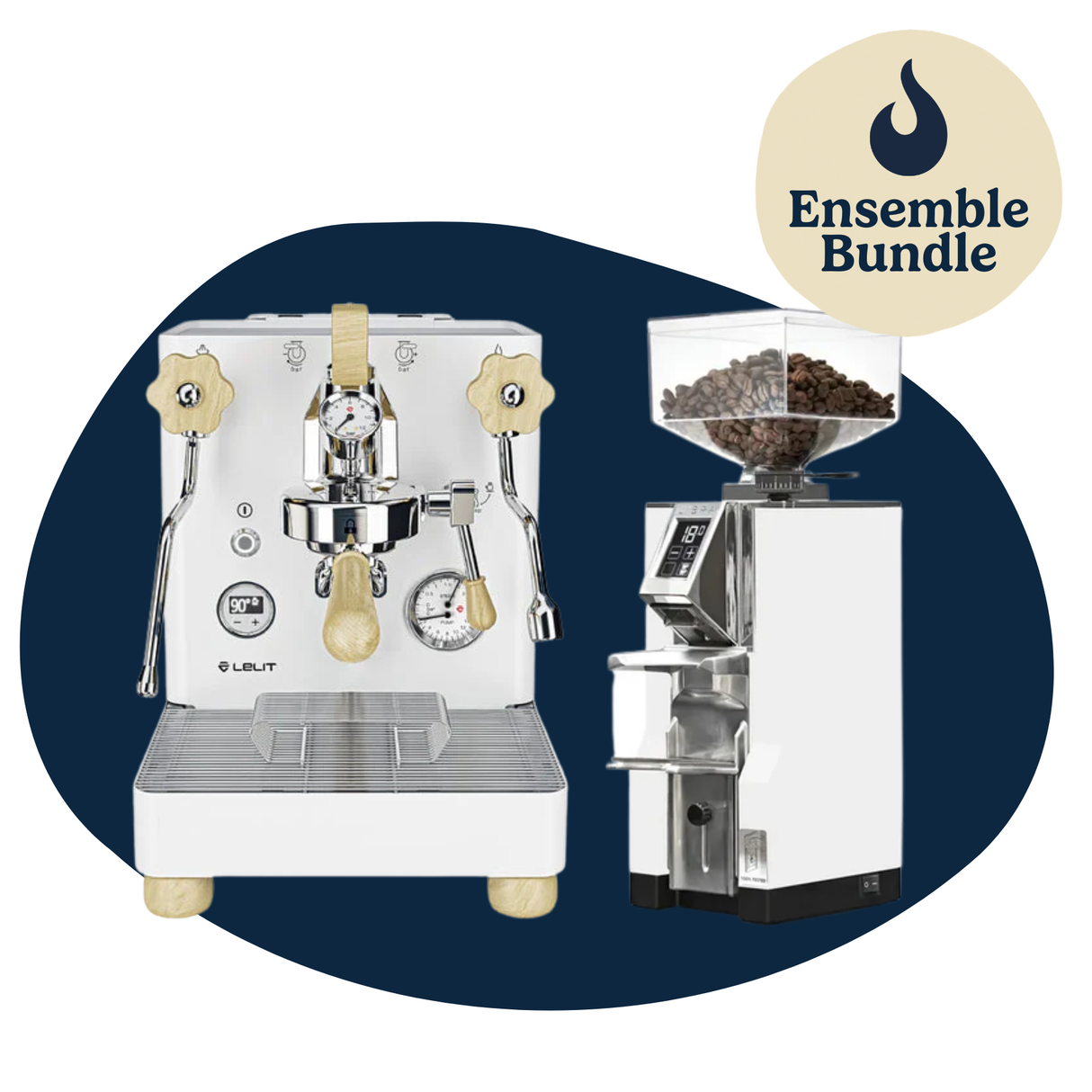 Ensemble Lelit Bianca Blanche & Eureka Mignon Libra 55 Blanc