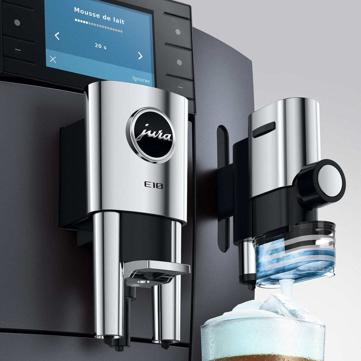JURA E10: Automatic Coffee Machine, Cold Brew, Light Brew, Sweet Foam, 36 Specialties