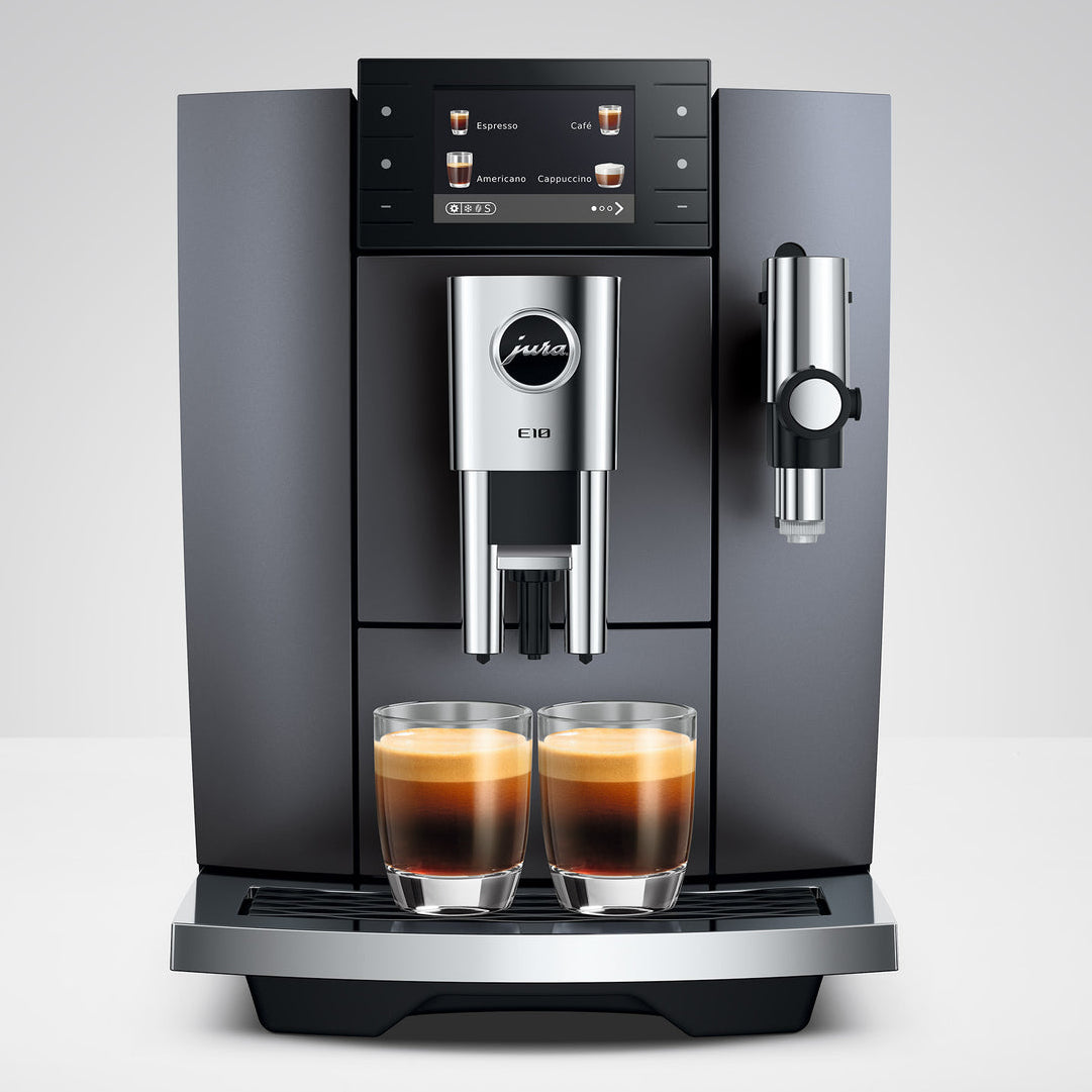 JURA E10: Automatic Coffee Machine, Cold Brew, Light Brew, Sweet Foam, 36 Specialties