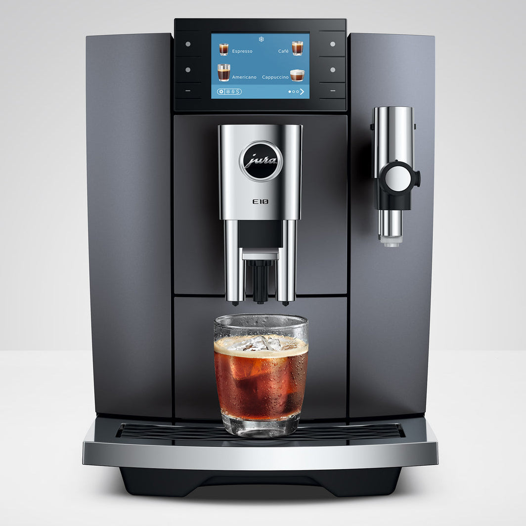 JURA E10: Automatic Coffee Machine, Cold Brew, Light Brew, Sweet Foam, 36 Specialties