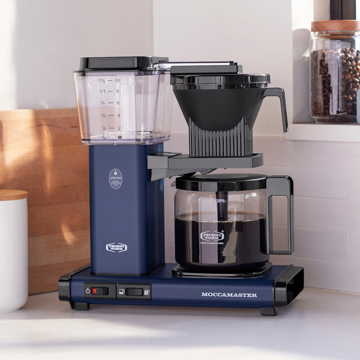 Moccamaster KBGV — Cafetière filtre certifiée SCA, carafe en verre, arrêt automatique, 1,25 L (10 tasses)