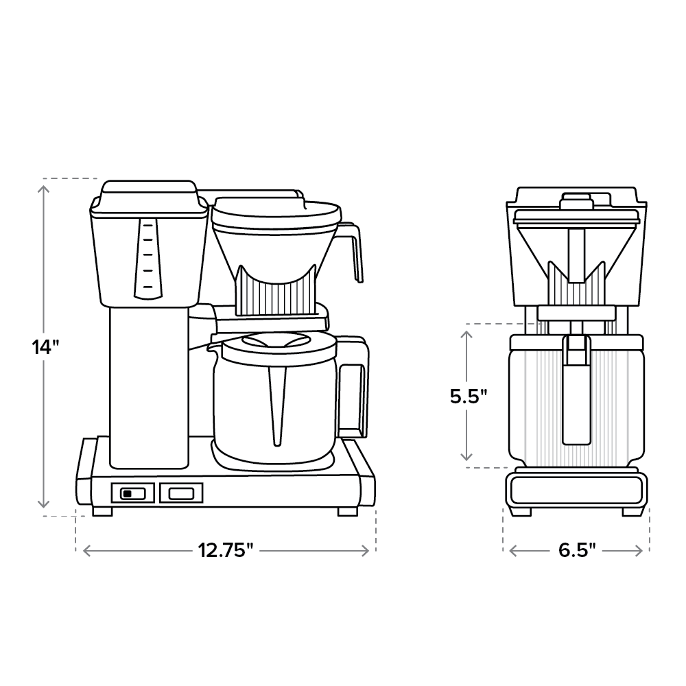 Moccamaster KBGV — Cafetière filtre certifiée SCA, carafe en verre, arrêt automatique, 1,25 L (10 tasses)