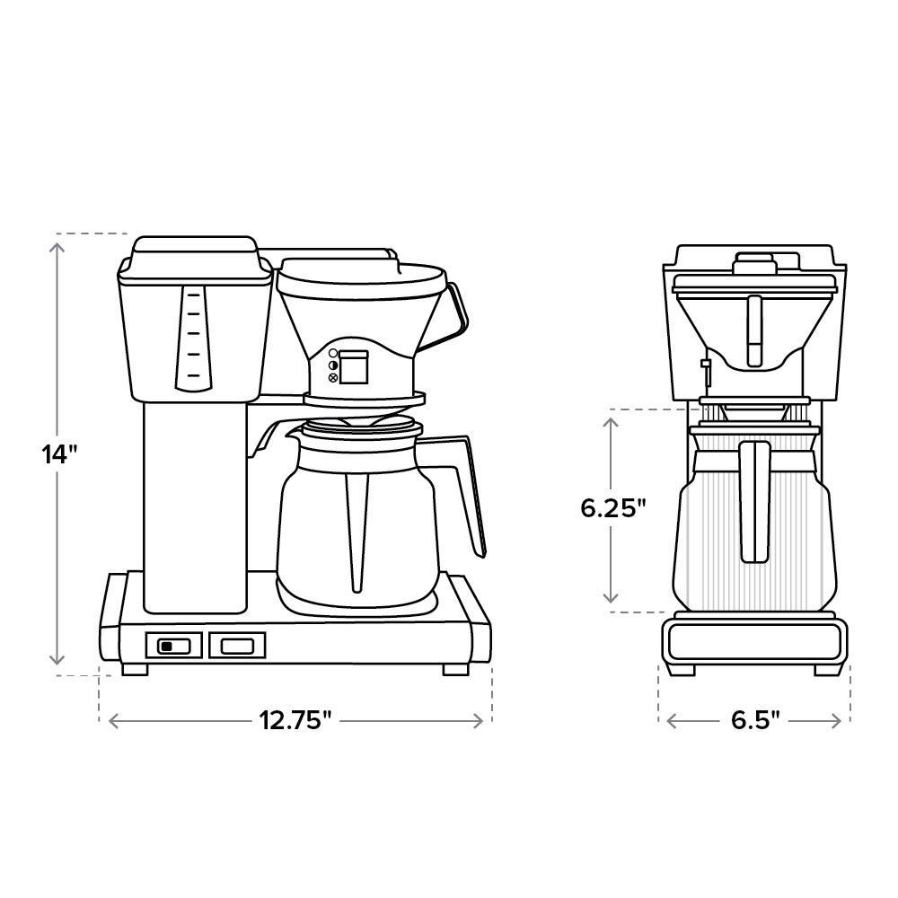 Moccamaster KB — Cafetière filtre certifiée SCA, carafe en verre, arrêt manuel, 1,25 L (10 tasses)