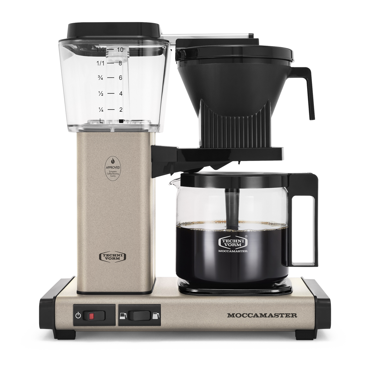 Moccamaster KBGV — Cafetière filtre certifiée SCA, carafe en verre, arrêt automatique, 1,25 L (10 tasses)