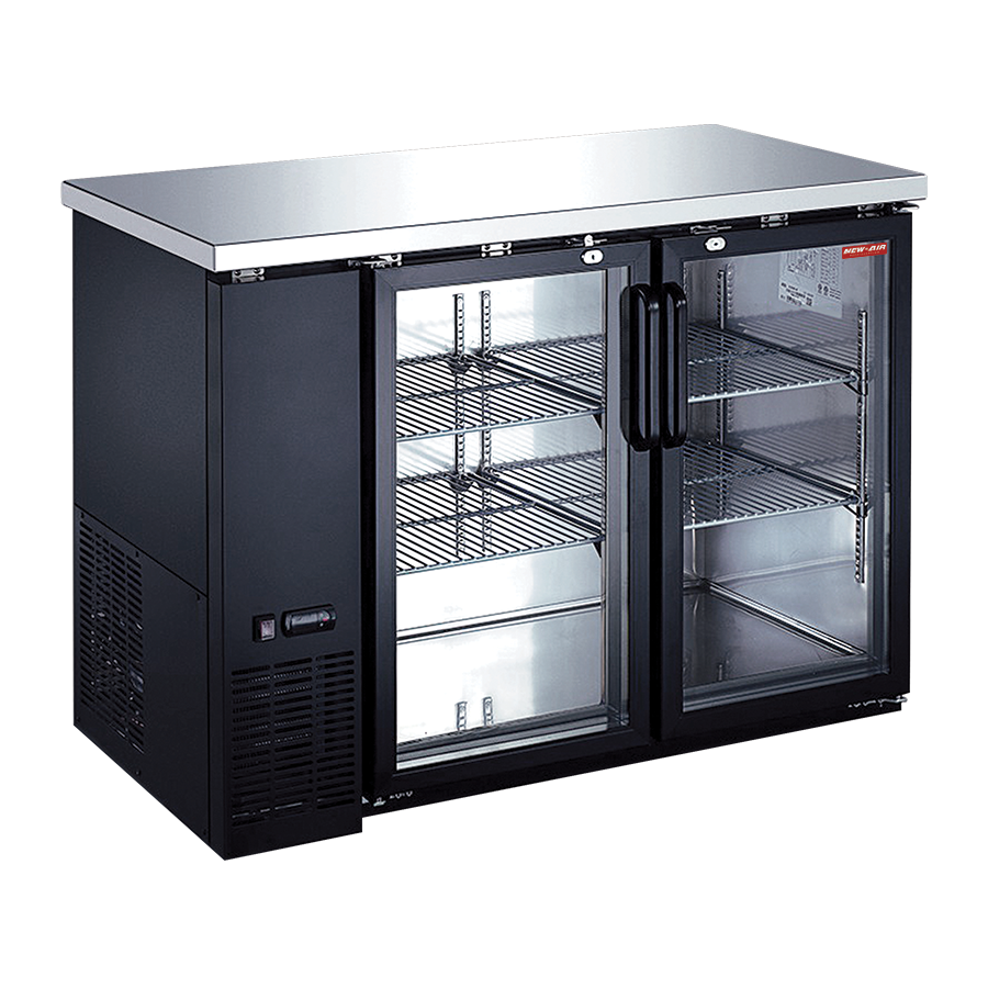 Back Bar Newair Nbb-48-Sg-N / 12 P3 - 2 Doors Black And Stainless Steel Top 49''Lx245''Dx36.25''H