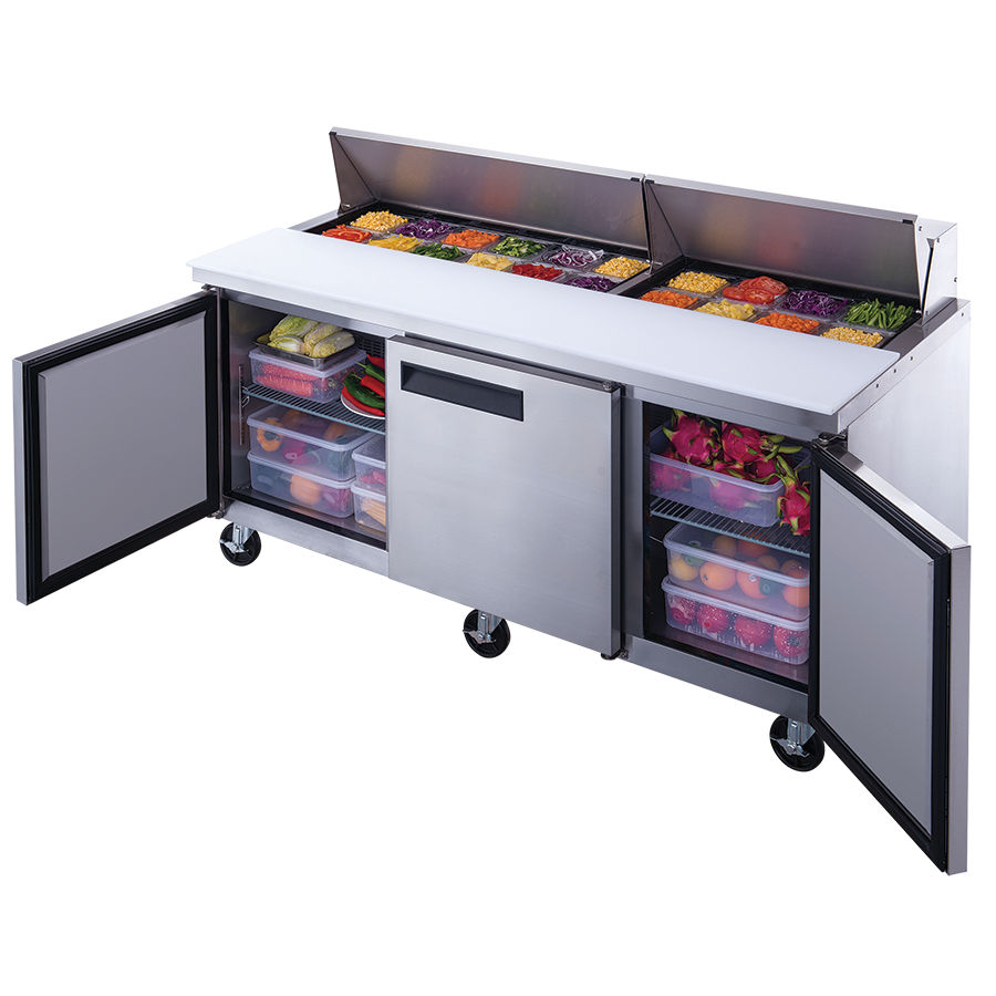 New Air - NPT-072-SA 17.6 P3 salad table (3 stainless steel doors)