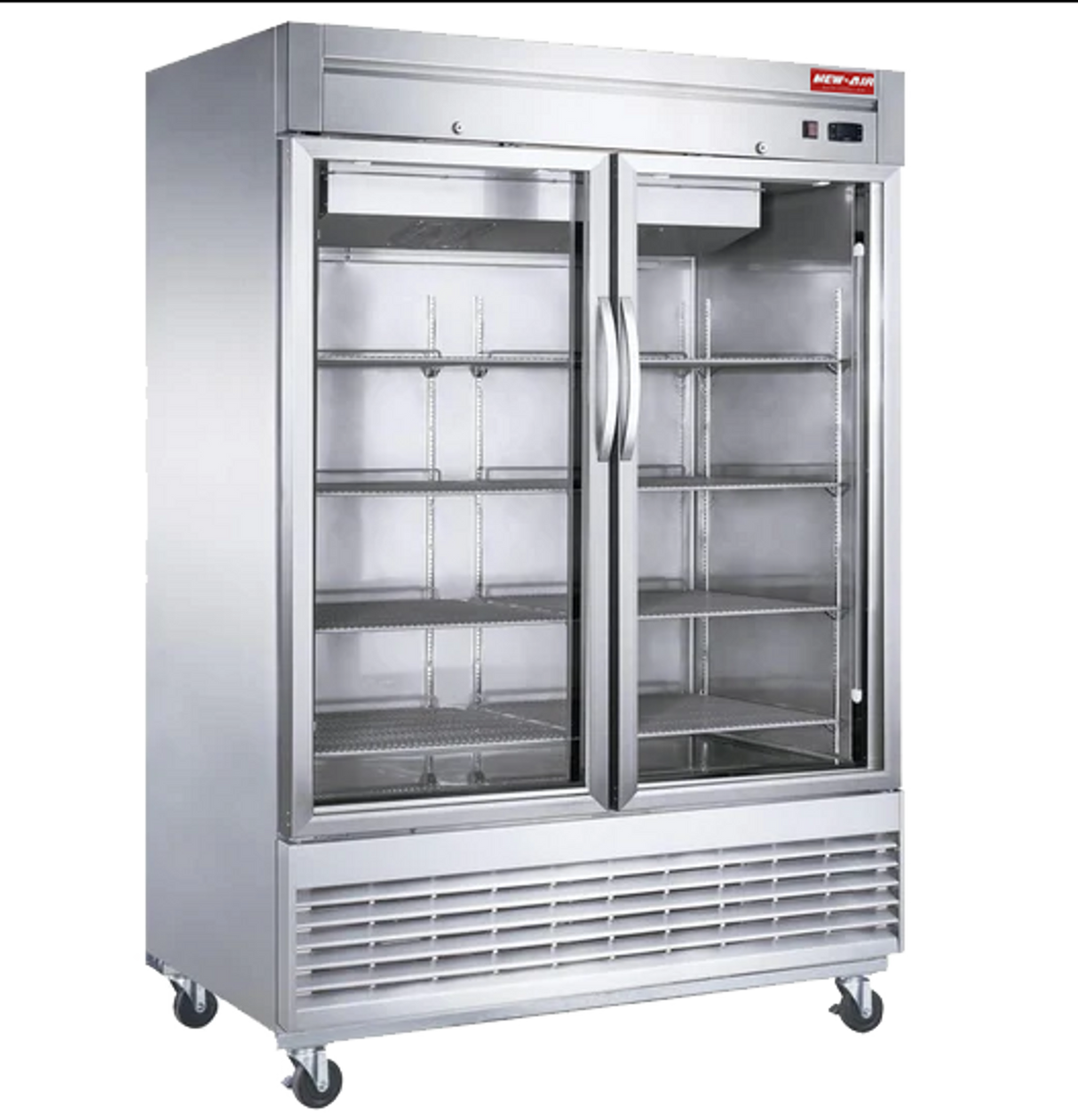 New Air - Congélateur en Inox avec 2 portes vitrées 55 po