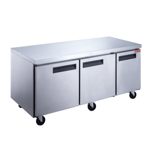 New Air - NUF-072-SS 18.69 P3 Undercounter Freezer (3 solid stainless steel doors)