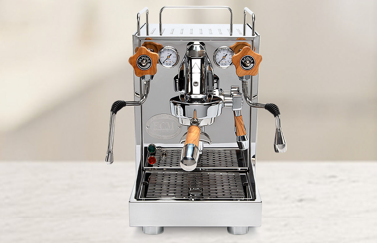 ECM - Olive wood rotary handle and valve set