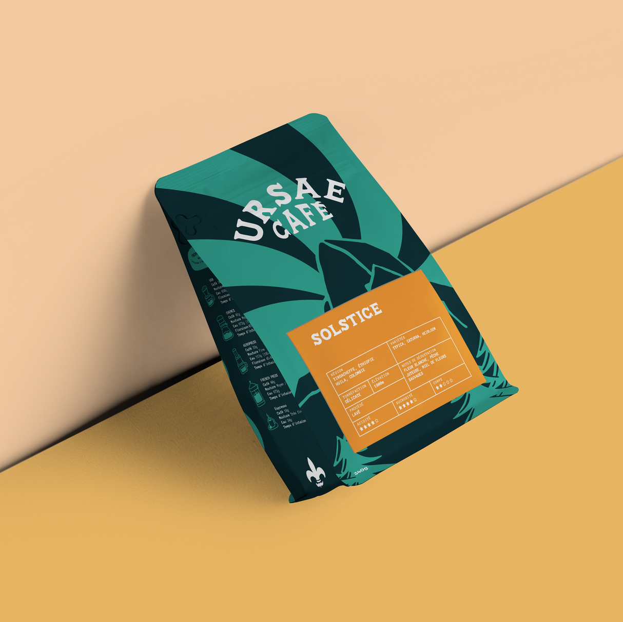 Ursae Solstice — Café en grains, torréfaction légère, Yirgacheffe & Huila, procédé lavé