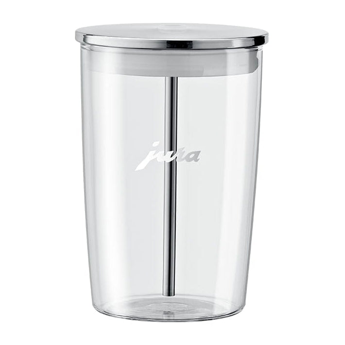 JURA 0.5 L Glass Milk Container: Lid with Stainless Steel Milk Lance