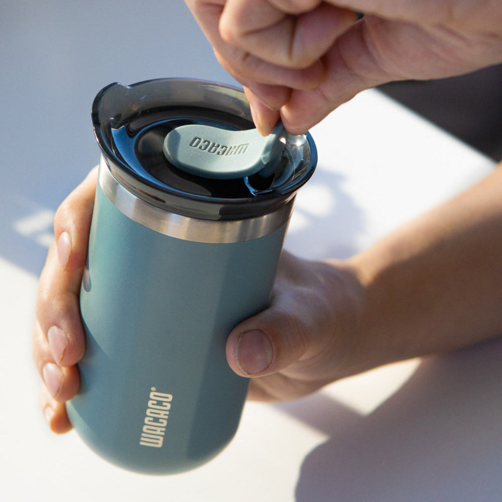 WACACO Octaroma Lungo 300 ml : tasse isotherme de voyage en acier inoxydable, couvercle anti-fuite