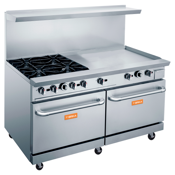 Brika - Cuisinière au gaz avec ronds et plaque