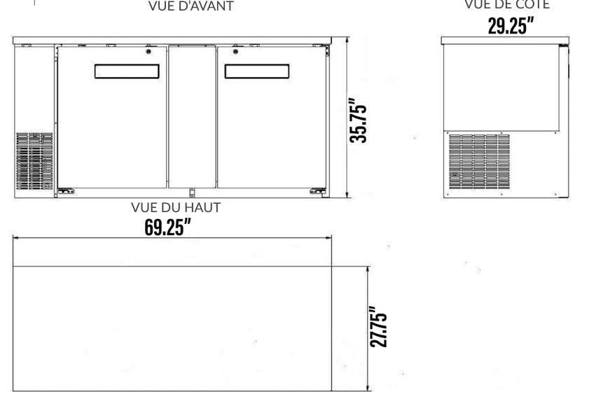 New Air - Back Bar NBB-69-SB / 23.5 P3 (2 solid doors)