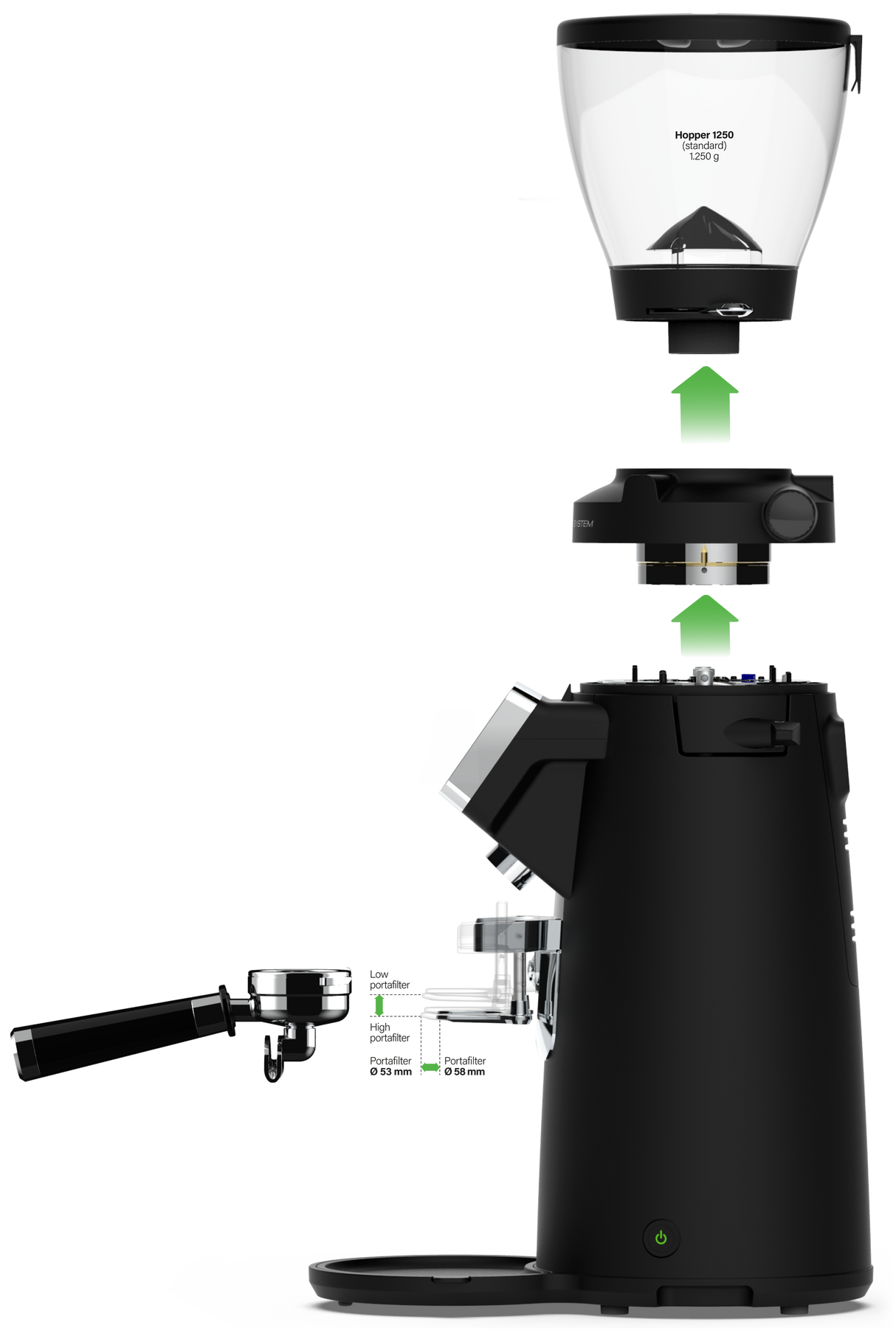 Compak F8 OD — Moulin à espresso commercial à meules 83 mm, système Endless