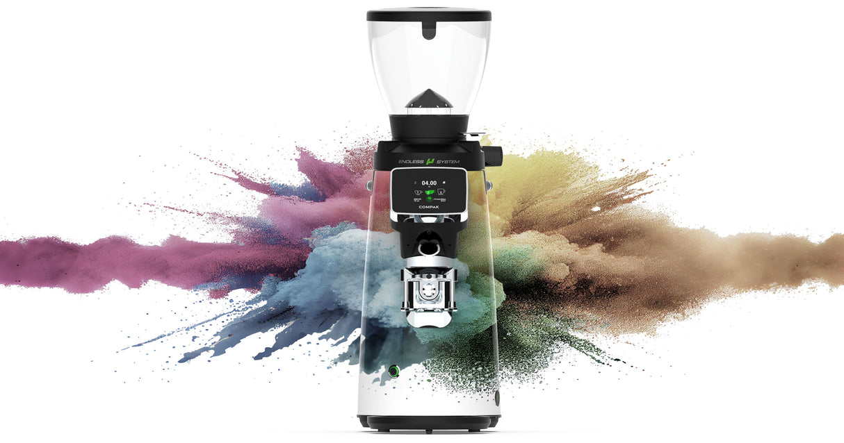 Compak F8 OD — Moulin à espresso commercial à meules 83 mm, système Endless