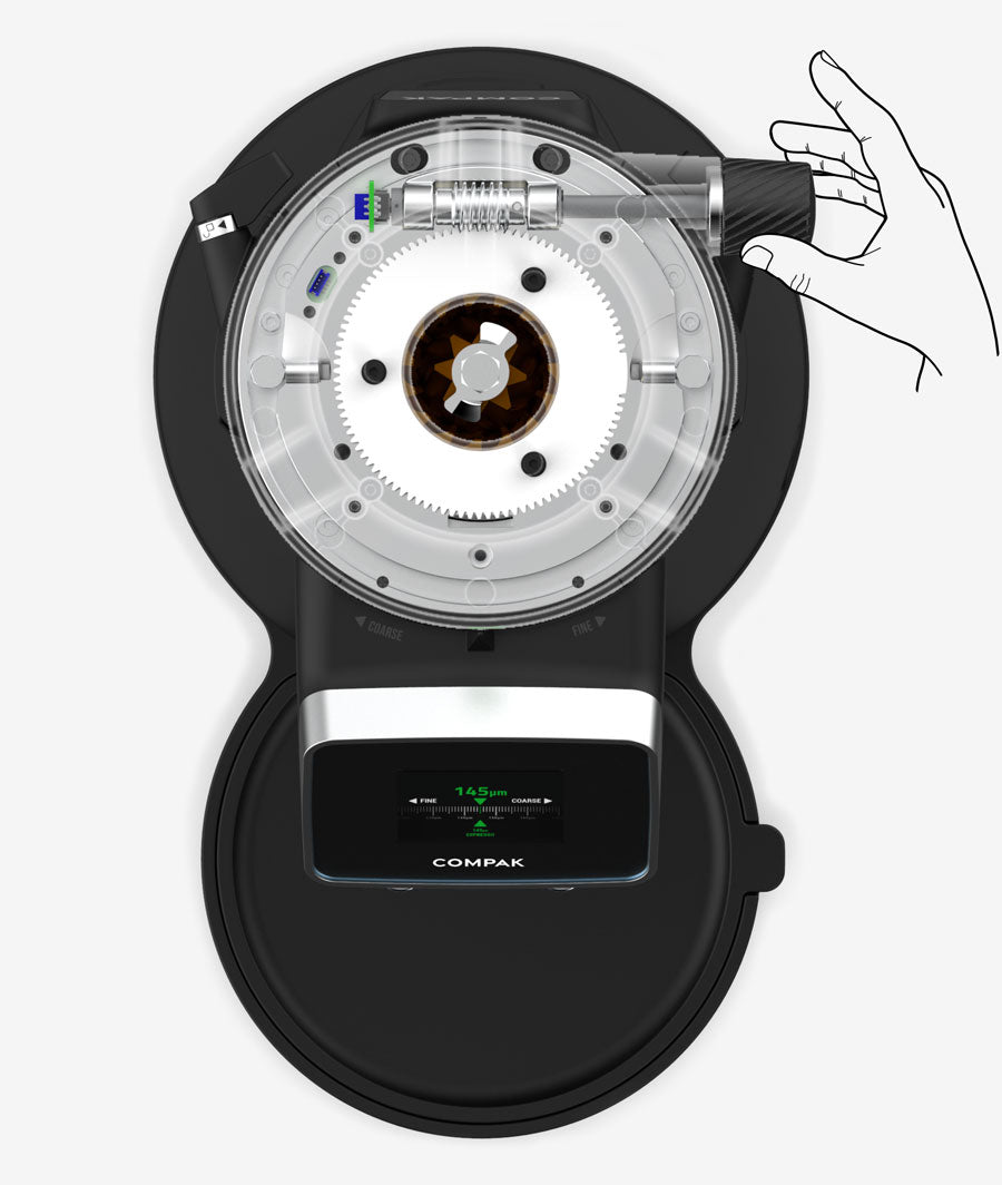Compak F8 OD — Moulin à espresso commercial à meules 83 mm, système Endless