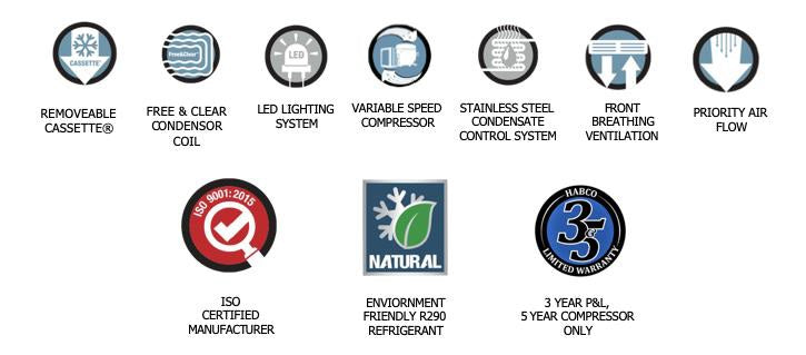 Habco - Réfrigérateur 2 portes à pentures ESM46-HC (47.5Lx31Px78H)