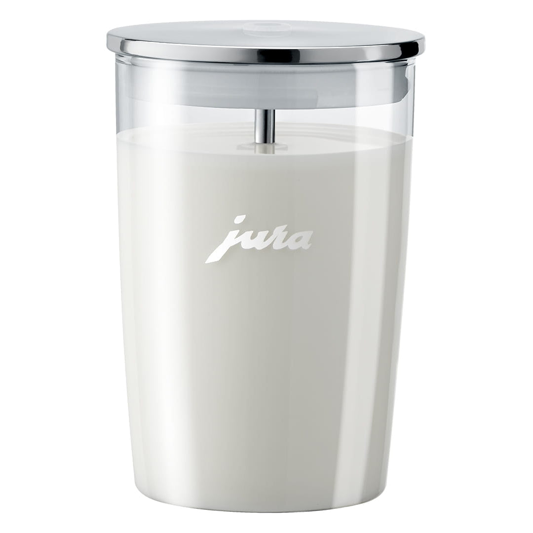 JURA 0.5 L Glass Milk Container: Lid with Stainless Steel Milk Lance