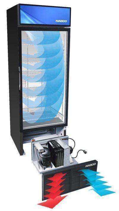 Habco - 1 glass door refrigerator with illuminated sign ESM18HC