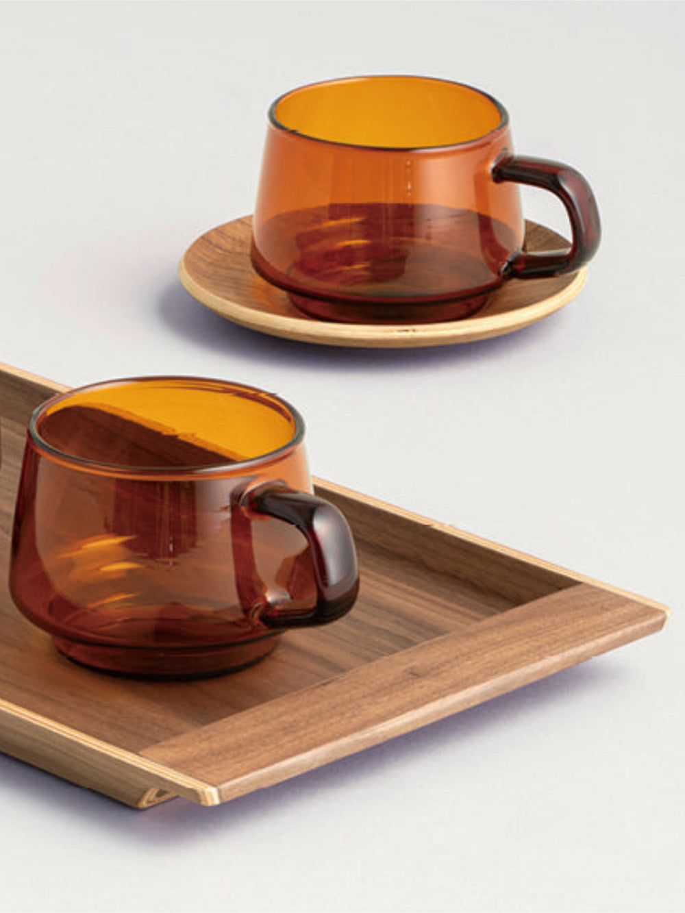 KINTO SEPIA: Amber Glass Cup and Mug, 270ml and 340ml