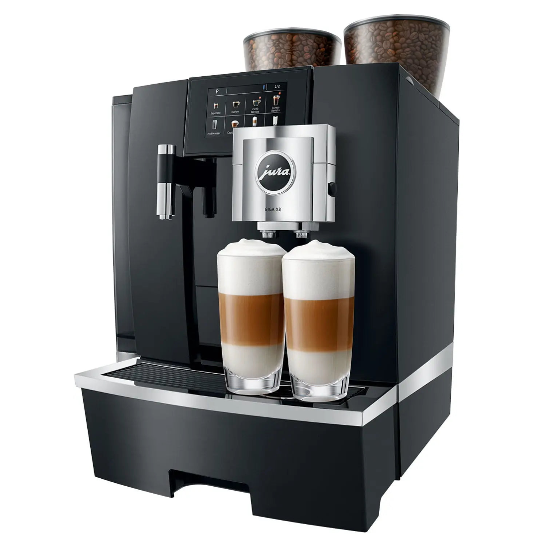 Jura Giga X8 — Vue de côté machine espresso double groupe
